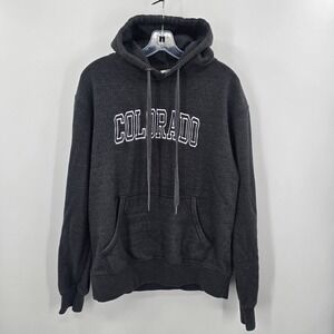 Pacific & Co Colorado Hoodie Womens Medium Sweatshirt Charcoal Gray‎ Embroidered